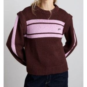 Damson Madder Poppy Convertible Brown and Pink Sweater
